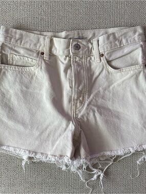 Old Navy Cream Frayed Hem Denim Shorts